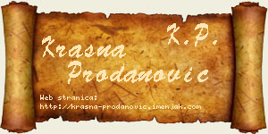 Krasna Prodanović vizit kartica